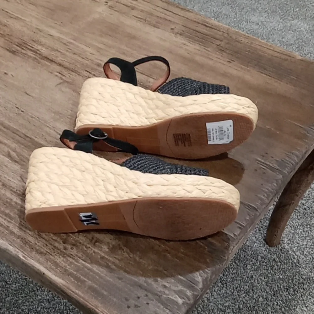 Gentle Souls Kenneth Cole Nomi Raffia Open Toe 3 1/2" Cork Wedge Size 7.5 NWT - Picture 8 of 8